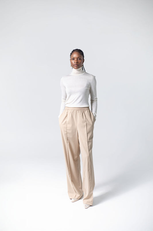 Cream pull on trousers, Tukiya's Closet 