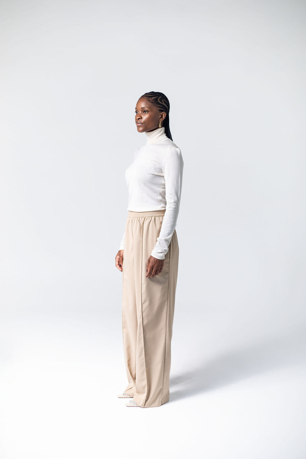 Cream pull on trousers, Tukiya's Closet 