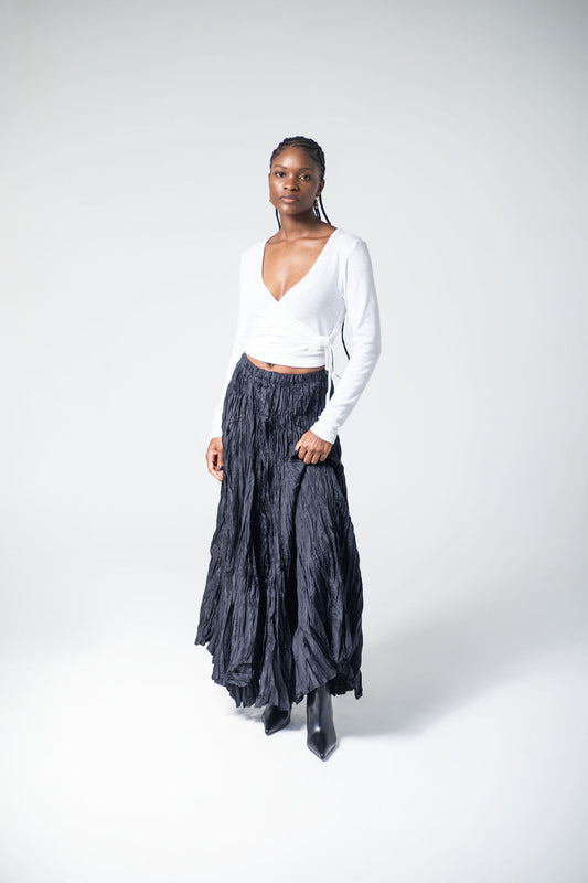 Crease Effect Maxi Skirt, Tukiya's Closet