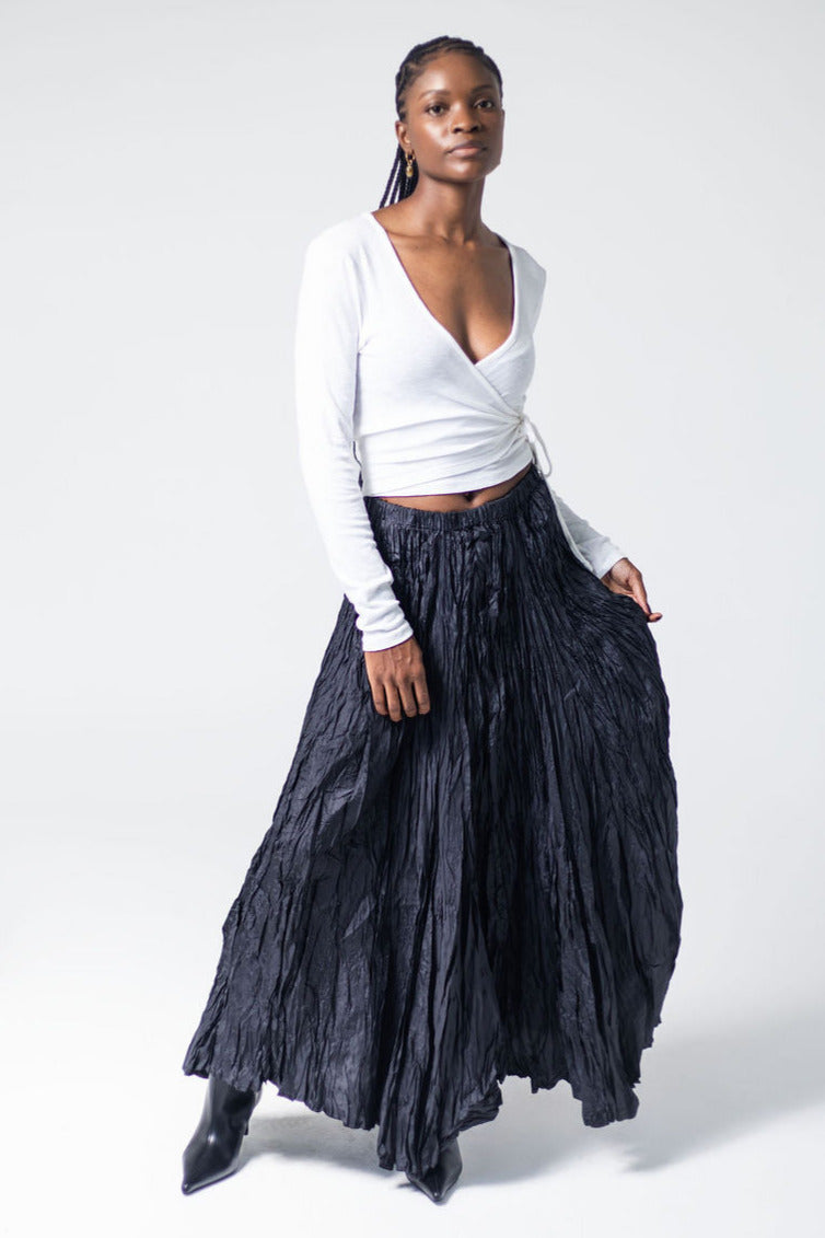Crease Effect Maxi Skirt, Tukiya's Closet