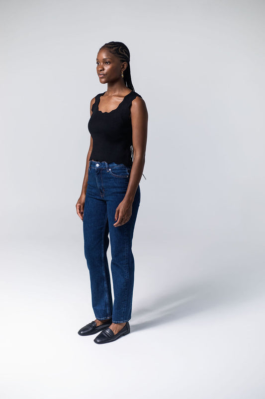 Scallop Knit Top in Ebony, Tukiya's Closet