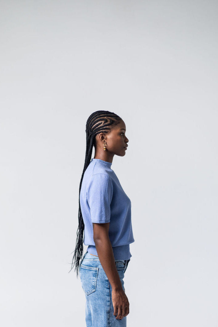 Short-sleeve jumper In Ash Blue, Tukiya's Closet