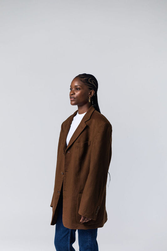 Vintage Oversized Blazer in Chocolate Brown, Tukiya's Closet