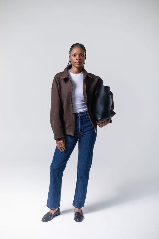 Wool Blend Jacket With Seam Detail, Tukiya's Closet